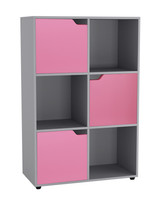 6-Cube Shelving Unit With Wooden Doors