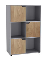 6-Cube Shelving Unit With Wooden Doors