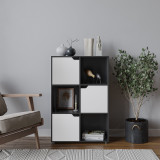 6-Cube Shelving Unit With Wooden Doors