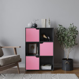 6-Cube Shelving Unit With Wooden Doors