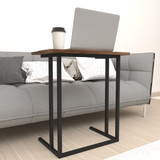 Metal & Wood C-Shaped Laptop Table