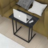 Metal & Wood C-Shaped Laptop Table