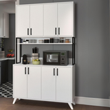Large 8-Door Kitchen Cabinet & Counter Unit