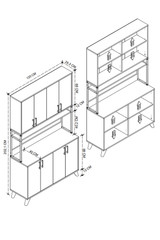 Large 8-Door Kitchen Cabinet & Counter Unit