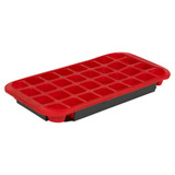 2-Pc Silicone Ice Cube Tray with Support Lid Cover