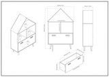 House-Shaped Kids Storage Cabinet with Reversible Pink/Blue Backboard