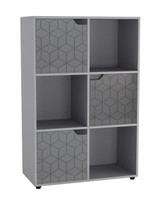 6-Cube Shelving Unit With Geo Doors