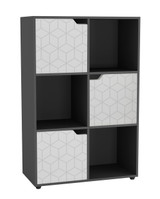 6-Cube Shelving Unit With Geo Doors