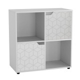 4 -Cube Shelving Unit With Geo Doors - Square