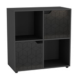 4 -Cube Shelving Unit With Geo Doors - Square