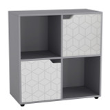 4 -Cube Shelving Unit With Geo Doors - Square