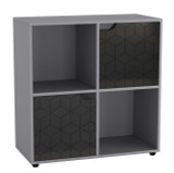 4 -Cube Shelving Unit With Geo Doors - Square