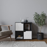 4 -Cube Shelving Unit With Geo Doors - Square