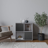 4 -Cube Shelving Unit With Geo Doors - Square