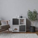 4 -Cube Shelving Unit With Geo Doors - Square