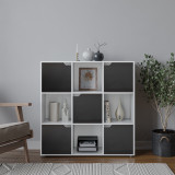 9-Cube Shelving Unit with Wooden Doors
