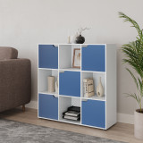 9-Cube Shelving Unit with Wooden Doors