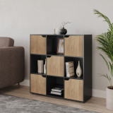 9-Cube Shelving Unit with Wooden Doors