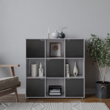9-Cube Shelving Unit with Wooden Doors
