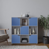 9-Cube Shelving Unit with Wooden Doors