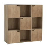 9-Cube Shelving Unit with Wooden Doors