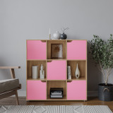 9-Cube Shelving Unit with Wooden Doors