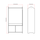 Kids Wooden Clothes Rail Dress Up Wardrobe Storage Mirror
