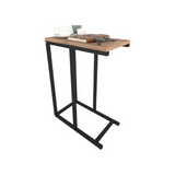 Metal & Wood C-Shape Side Table