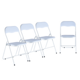 4-Pc Folding Chair Set with Cushioned PVC Seat and Back