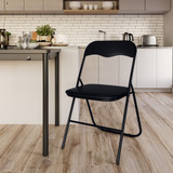 4 & 6 Pc Folding Chair Set with Cushioned PVC Seat and Back