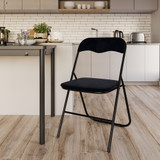4 & 6 Pc Folding Chair Set with Cushioned Velvet Seat and Back