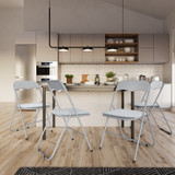 4 & 6 Pc Folding Chair Set with Cushioned Velvet Seat and Back