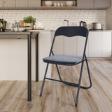 4 & 6 Pc Folding Chair Set with Cushioned Velvet Seat and Back