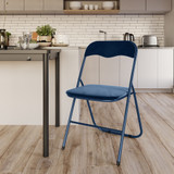 4 & 6 Pc Folding Chair Set with Cushioned Velvet Seat and Back