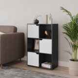 6-Cube Shelving Unit With Lined Doors