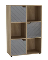 6-Cube Shelving Unit With Lined Doors