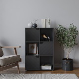 6-Cube Shelving Unit With Lined Doors