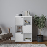 6-Cube Shelving Unit With Lined Doors