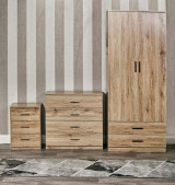 4 Piece Modern Bedroom Set Wardrobe Chest & Bedside Cabinets