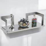 Stainless Steel Wall Shelf with Double Metal Brackets - 60x23.5cm