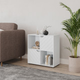 4 -Cube Shelving Unit With Lined Doors - Square