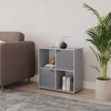 4 -Cube Shelving Unit With Lined Doors - Square