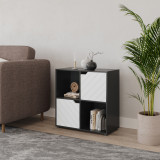 4 -Cube Shelving Unit With Lined Doors - Square