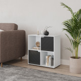 4 -Cube Shelving Unit With Lined Doors - Square