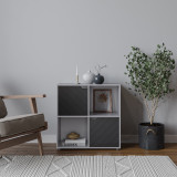 4 -Cube Shelving Unit With Lined Doors - Square