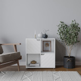 4 -Cube Shelving Unit With Lined Doors - Square