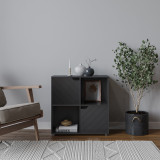 4 -Cube Shelving Unit With Lined Doors - Square