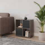4 -Cube Shelving Unit With Lined Doors - Square