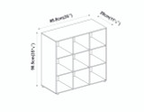 White 9-Cube Shelving Unit With Lined Doors