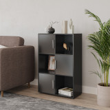 6-Cube Shelving Unit With Doors and Metal Handles